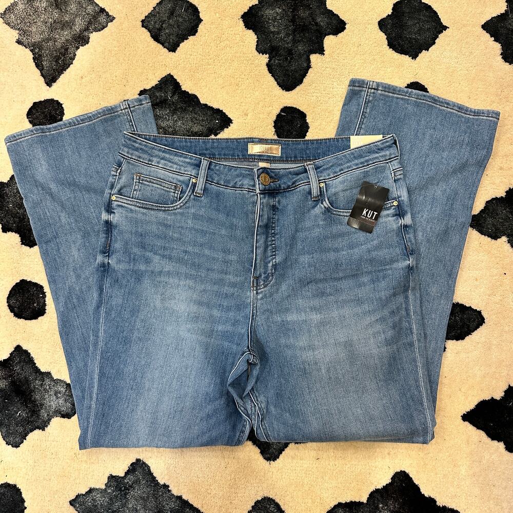 KUT from the Kloth Kelsey High Rise Fab AB Ankle Flare Jeans Women’s 14 NWT Blue